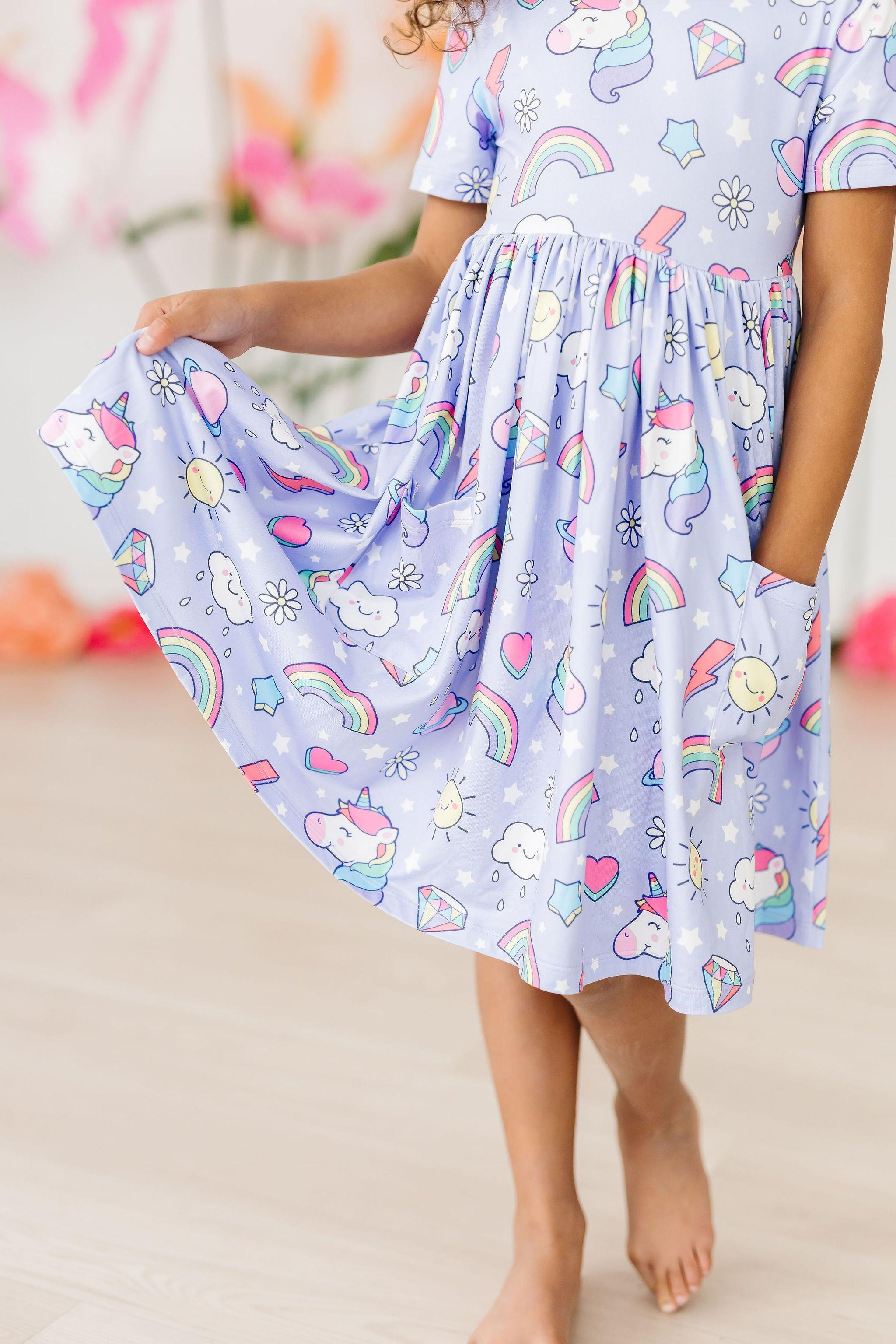 Galactic Unicorns S/S Pocket Twirl Dress-dogsvalley ®