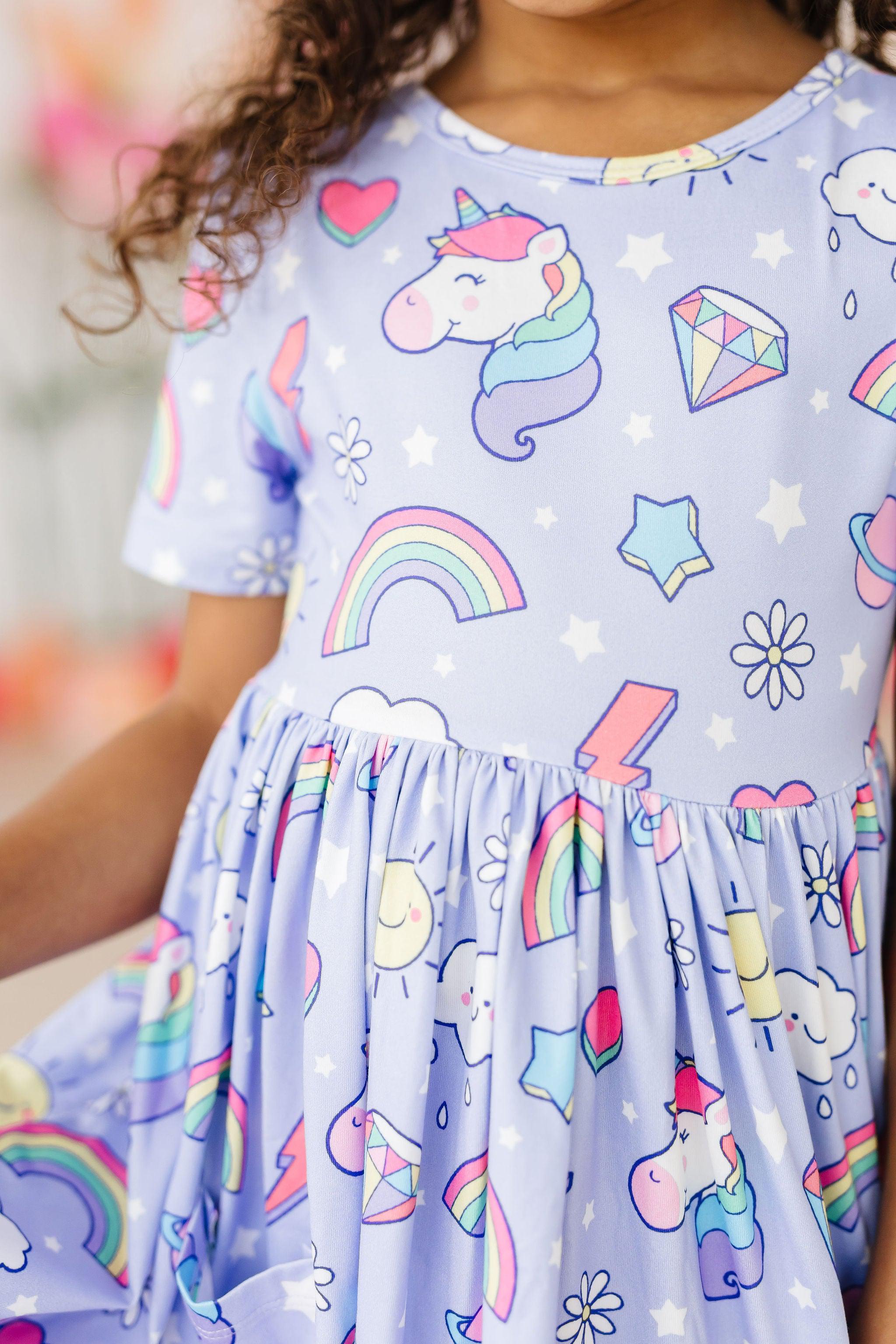 Galactic Unicorns S/S Pocket Twirl Dress-dogsvalley ®