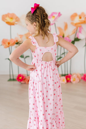 Sweet Strawberries Ruffle Maxi Dress-dogsvalley ®