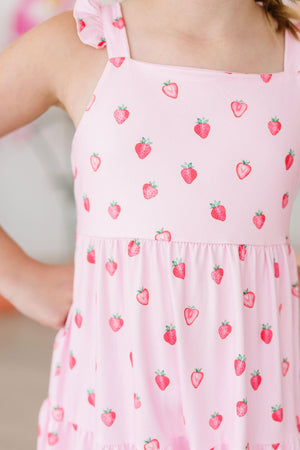 Sweet Strawberries Ruffle Maxi Dress-dogsvalley ®