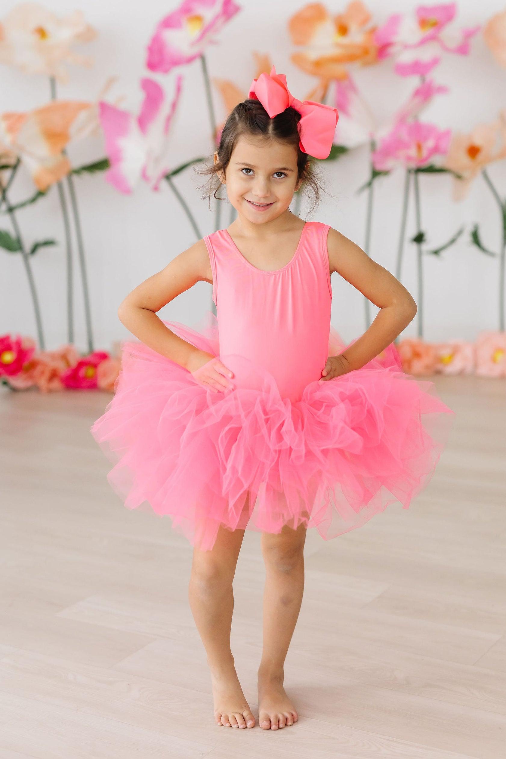 Neon Pink Tank Tutu Leotard-dogsvalley ®