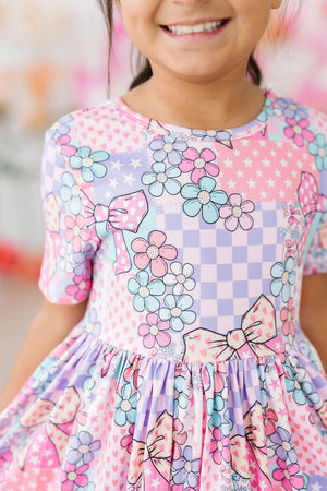 Patchwork Princess S/S Pocket Twirl Dress-dogsvalley ®