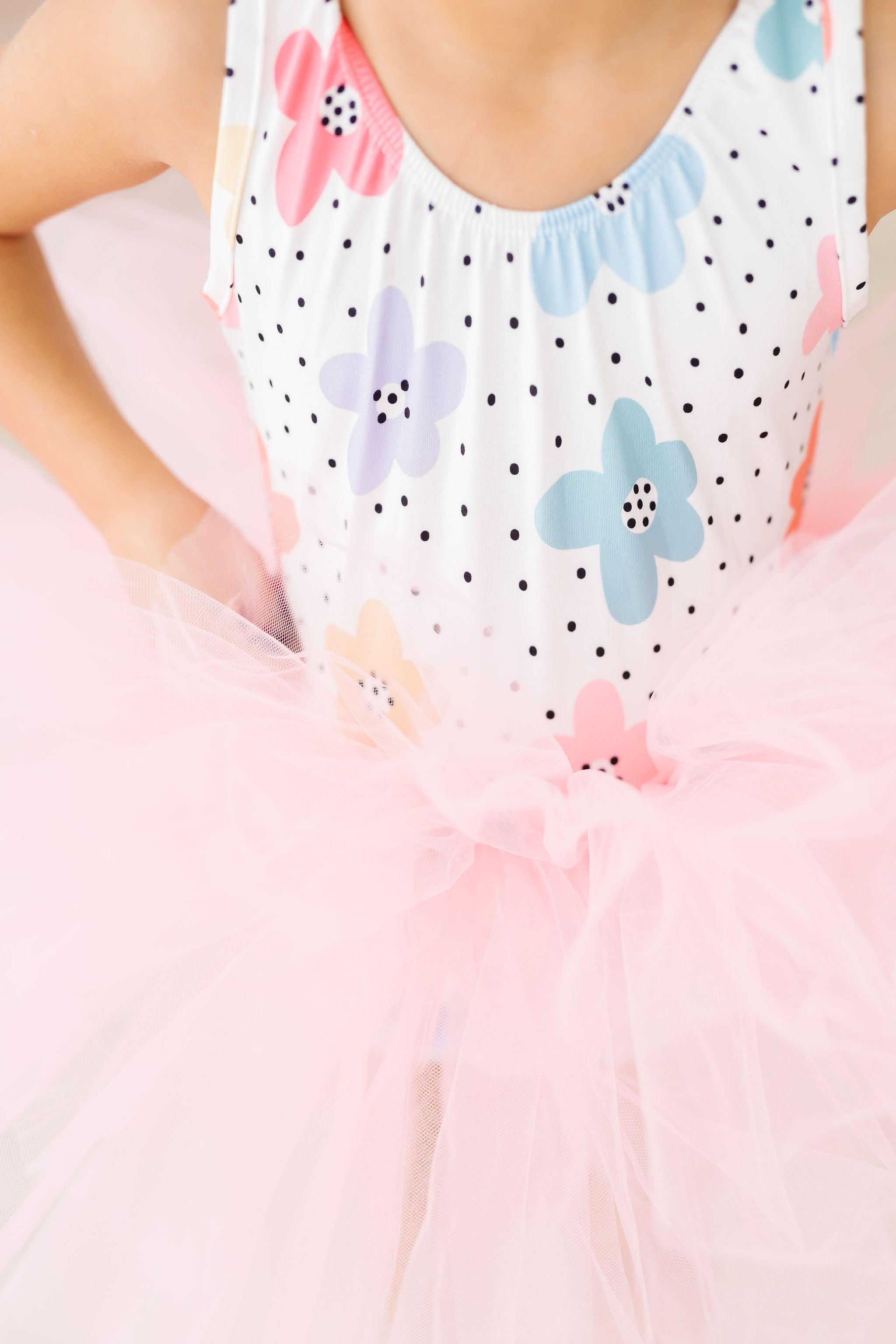 Dots & Daisies Tank Tutu Leotard-dogsvalley ®