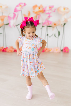 Rainy Day Flutter Sleeve Twirl Dress-dogsvalley ®