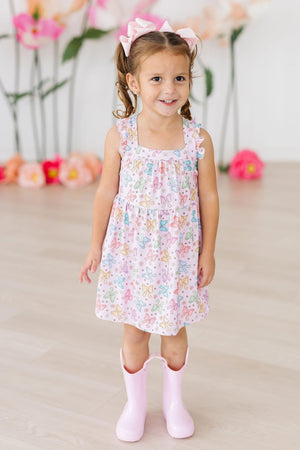 Springtime Bows Ruffle Cross Back Dress-dogsvalley ®