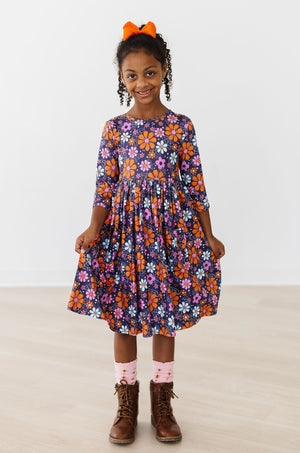 Haunted Garden 3/4 Sleeve Pocket Twirl Dress-dogsvalley ®