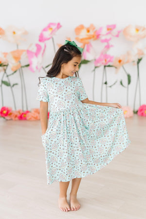 Spring Snails S/S Pocket Twirl Dress-dogsvalley ®