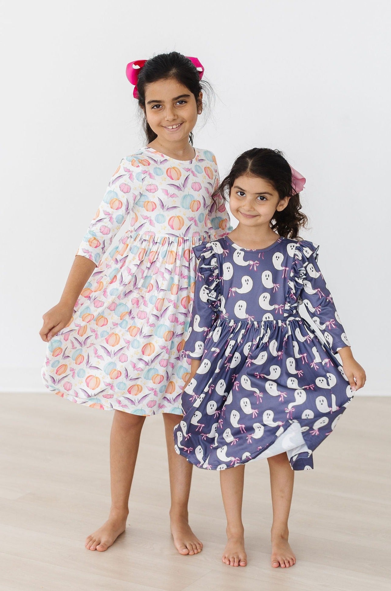 Tied with a Boo 3/4 Ruffle Twirl Dress-dogsvalley ®