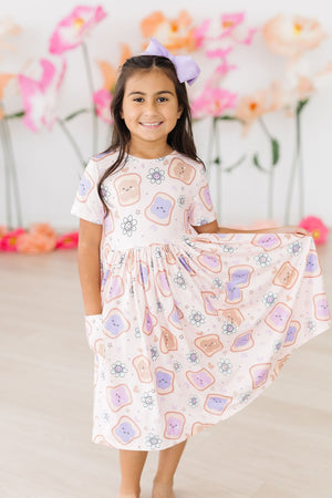 Peanut Butter Jelly Time S/S Pocket Twirl Dress-dogsvalley ®