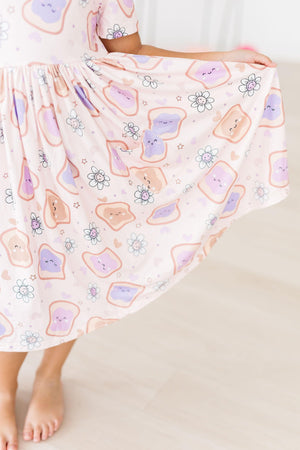 Peanut Butter Jelly Time S/S Pocket Twirl Dress-dogsvalley ®