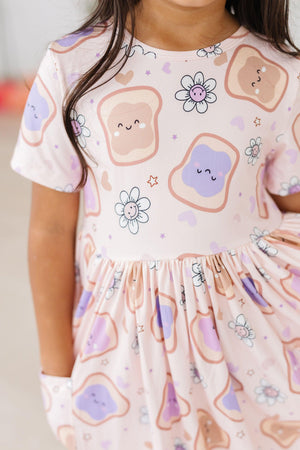 Peanut Butter Jelly Time S/S Pocket Twirl Dress-dogsvalley ®