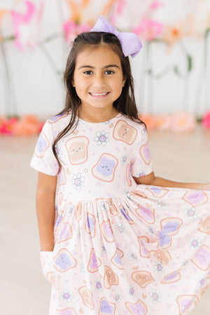 Peanut Butter Jelly Time S/S Pocket Twirl Dress-dogsvalley ®