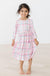 Pink Plaid 3/4 Sleeve Pocket Twirl Dress-dogsvalley ®