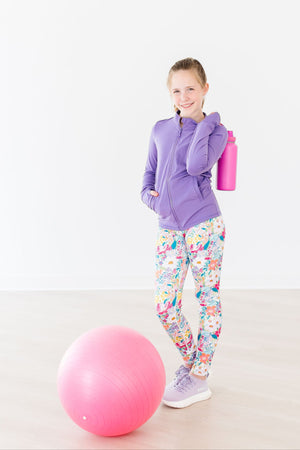 Playful Purple Full-Zip Ruffle Active Jacket-dogsvalley ®