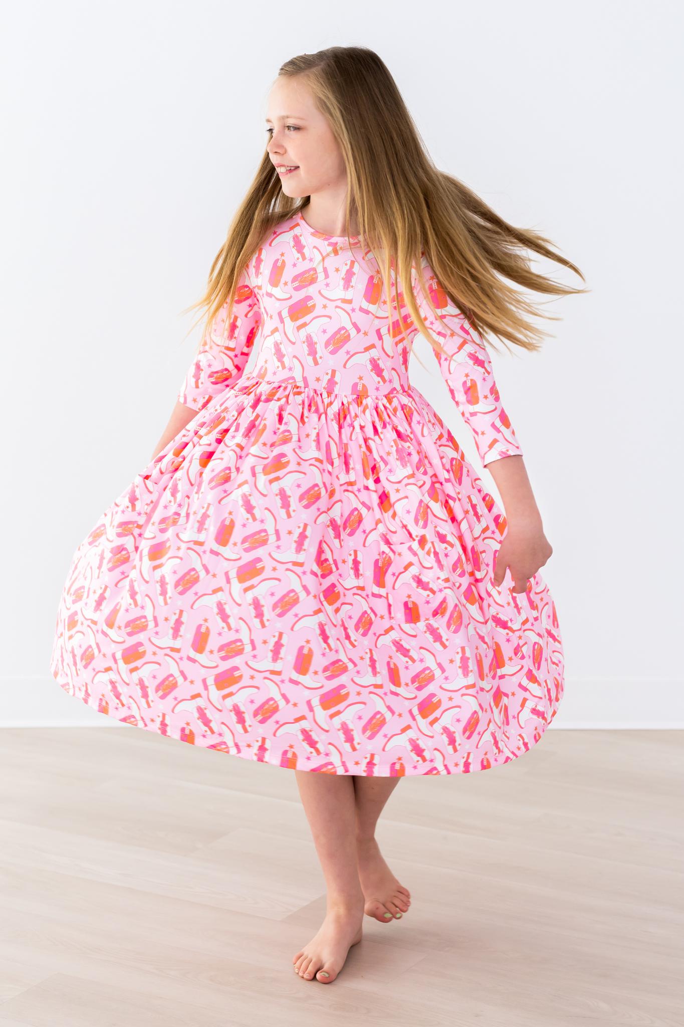 Howdy 3/4 Pocket Twirl Dress-dogsvalley ®