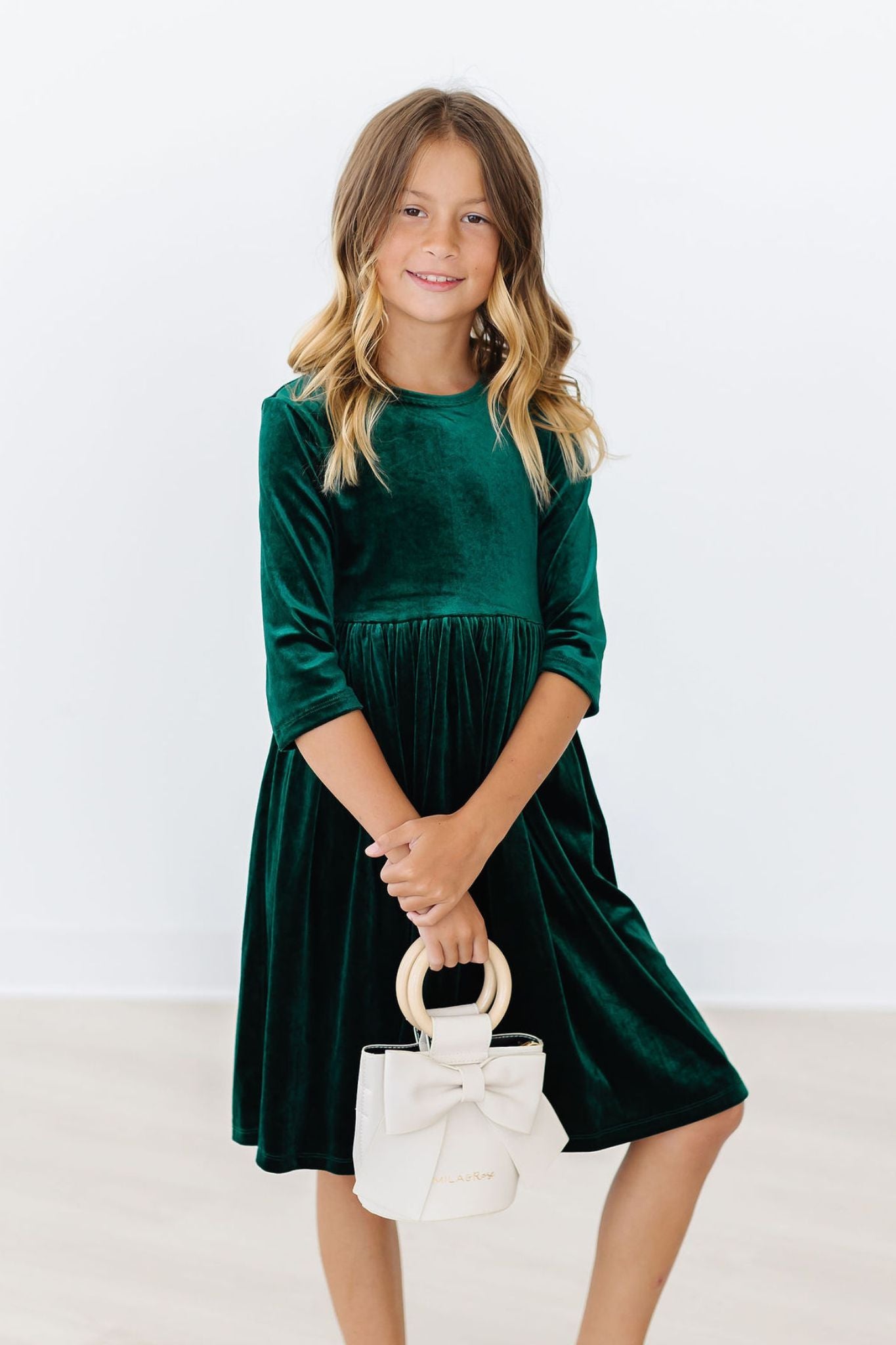 Hunter Green Velvet Twirl Dress-dogsvalley ®