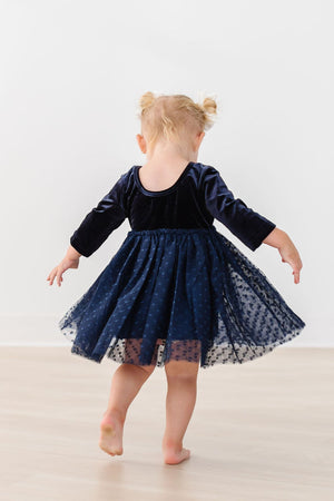 Light Navy Velvet Tutu Dress-dogsvalley ®