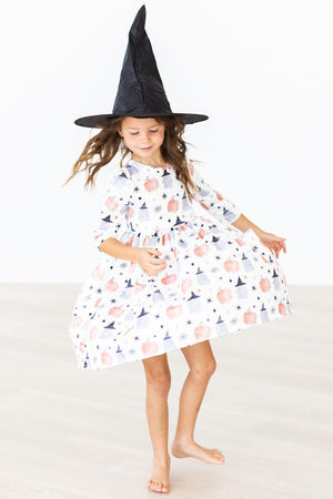 Peek-a-Boo 3/4 Sleeve Pocket Twirl Dress-dogsvalley ®