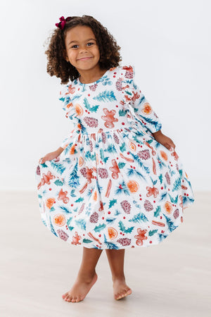 Classic Christmas Ruffle Twirl Dress-dogsvalley ®