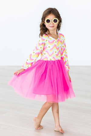 Smiling Daisies L/S Tutu Dress-dogsvalley ®