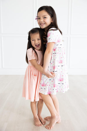 Peach S/S Pocket Twirl Dress-dogsvalley ®