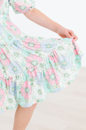 Minty Meadow Smocked Ruffle Dress-dogsvalley ®