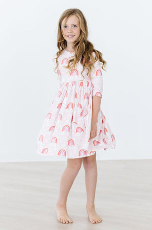 Fun & Flowers 3/4 Sleeve Pocket Twirl Dress-dogsvalley ®