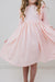 Petal Pink 3/4 Sleeve Ruffle Twirl Dress-dogsvalley ®