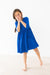 Royal Blue 3/4 Sleeve Pocket Twirl Dress-dogsvalley ®