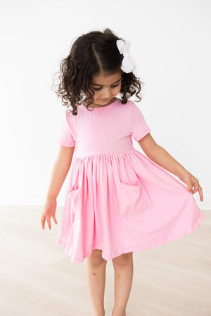 Bubblegum Pink S/S Pocket Twirl Dress-dogsvalley ®