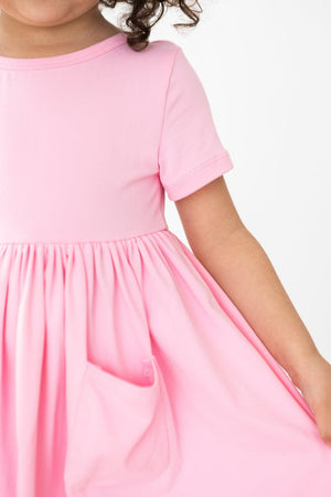 Bubblegum Pink S/S Pocket Twirl Dress-dogsvalley ®