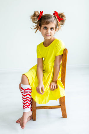 Yellow S/S Pocket Twirl Dress-dogsvalley ®