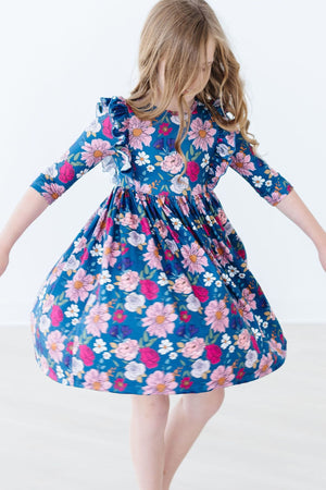 Vintage Garden Ruffle Twirl Dress-dogsvalley ®