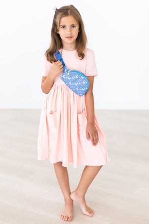 Peach S/S Pocket Twirl Dress-dogsvalley ®