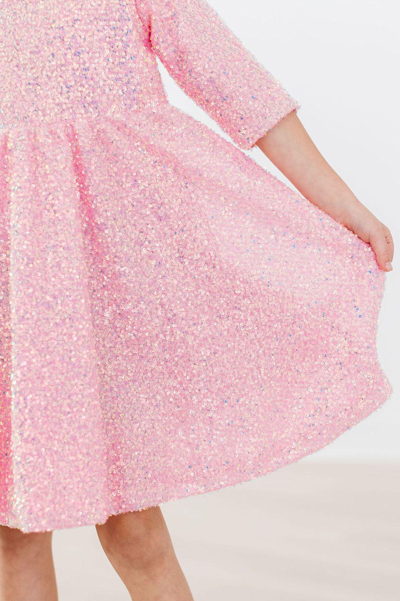 Bubblegum Pink Sequin Dress-dogsvalley ®