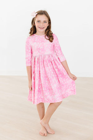 Shine Bright 3/4 Sleeve Pocket Twirl Dress-dogsvalley ®