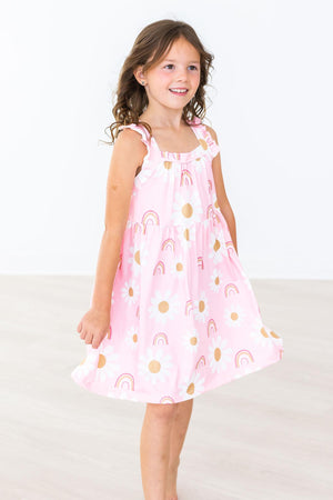 You are My Sunshine Ruffle Cross Back Dress-dogsvalley ®