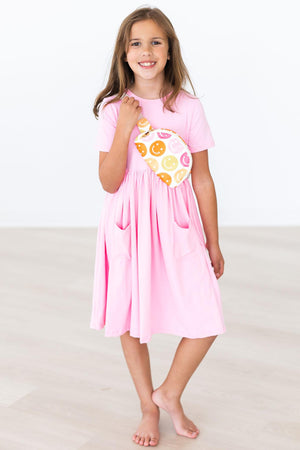 Bubblegum Pink S/S Pocket Twirl Dress-dogsvalley ®