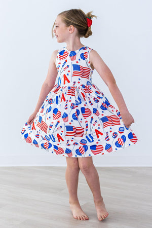 Party in the USA Tank Twirl Dress-dogsvalley ®