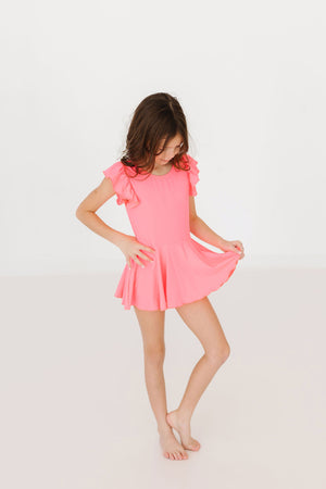 Neon Pink S/S Twirl Leotard-dogsvalley ®