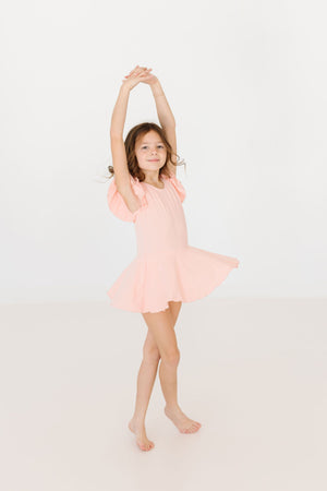 Peach S/S Twirl Leotard-dogsvalley ®