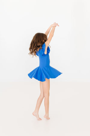 Royal Blue S/S Twirl Leotard-dogsvalley ®