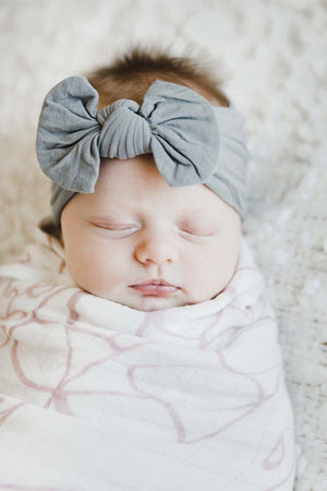 SALE Gray Nylon Bow Headwrap-dogsvalley ®