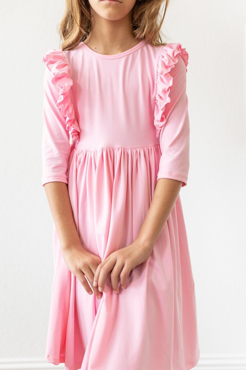 Bubblegum Pink Ruffle Twirl Dress-dogsvalley ®