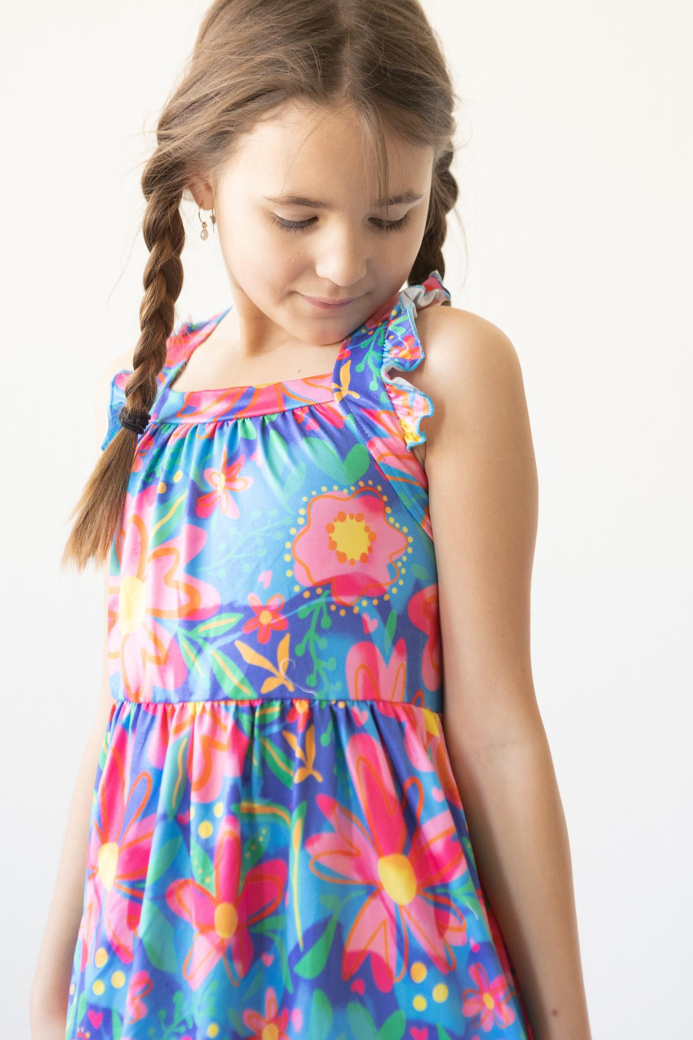 Springing Around Ruffle Cross Back Dress-dogsvalley ®