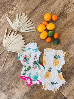 Pineapple Pom Pom Romper-dogsvalley ®