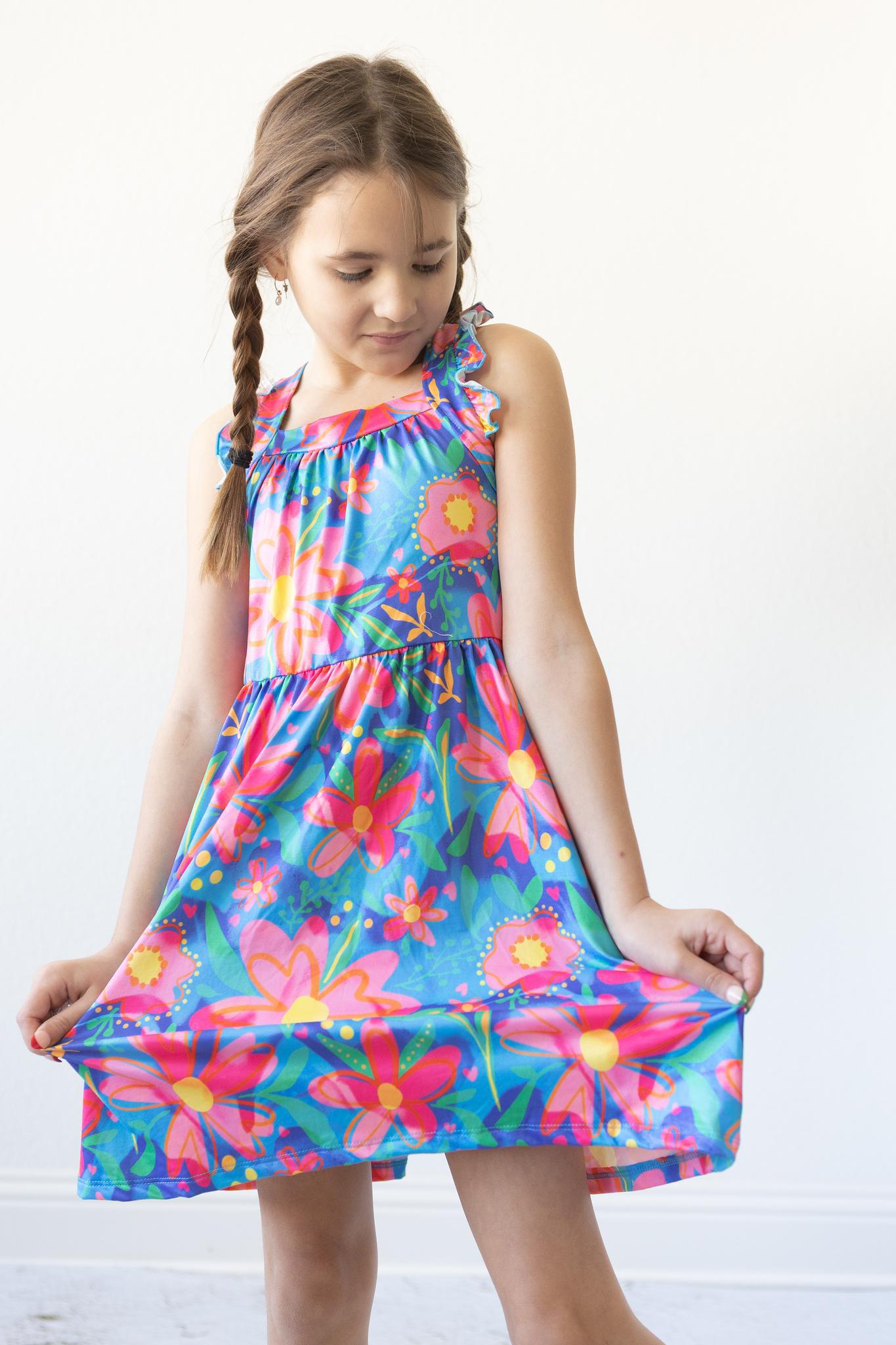 Springing Around Ruffle Cross Back Dress-dogsvalley ®