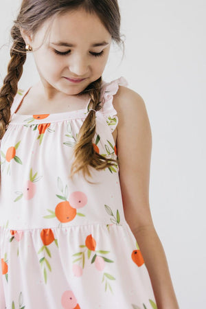 Tangerine Ruffle Cross Back Dress-dogsvalley ®