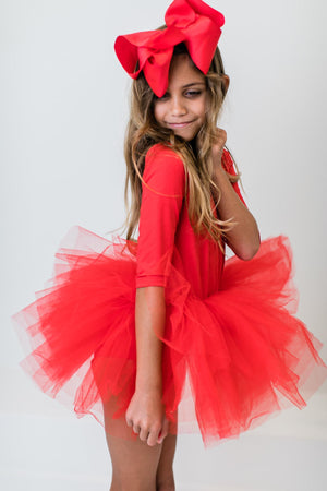 Red 3/4 Tutu Leotard-dogsvalley ®