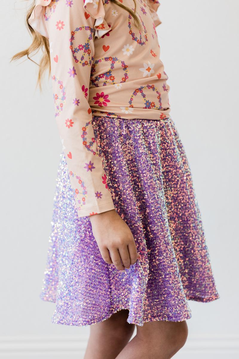 SALE Purple Sequin Twirl Skirt-dogsvalley ®